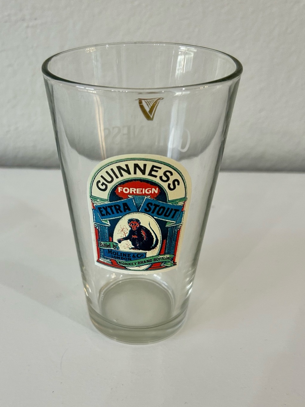 Guinness Foreign Extra Stout Pint Glass Monkey Brand Bottling